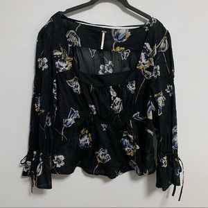 Free People Cotton top with ties!
